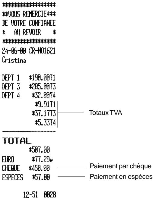 OLIVETTI ECR 2500 EU - Palement en devise locale par chèque et en espèces - 1