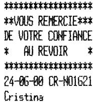 OLIVETTI ECR 2500 EU - Enregistrement d'une vente multiple avec paiement exact en espèces en Euro - 1