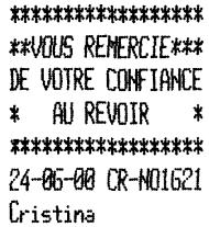 OLIVETTI ECR 2500 EU - Enregistrement d'une vente multiple avec paiement exact en espèces en devise locale - 1