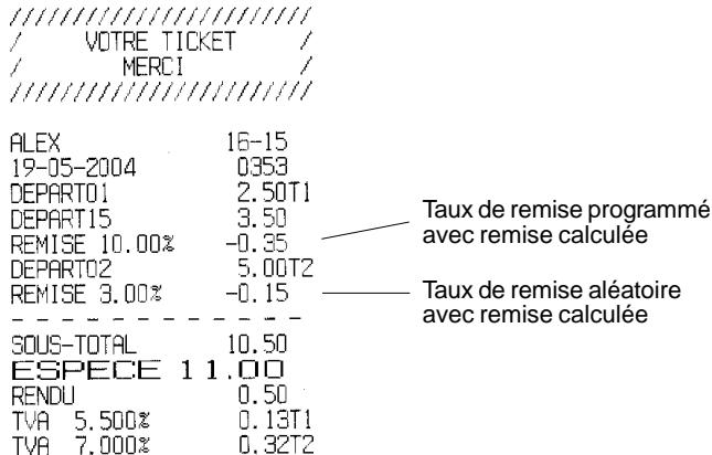 OLIVETTI ECR 5600 - Applique une remise sur des articles à l'unité en utilisant un taux de remise programme et aléatoire - 1