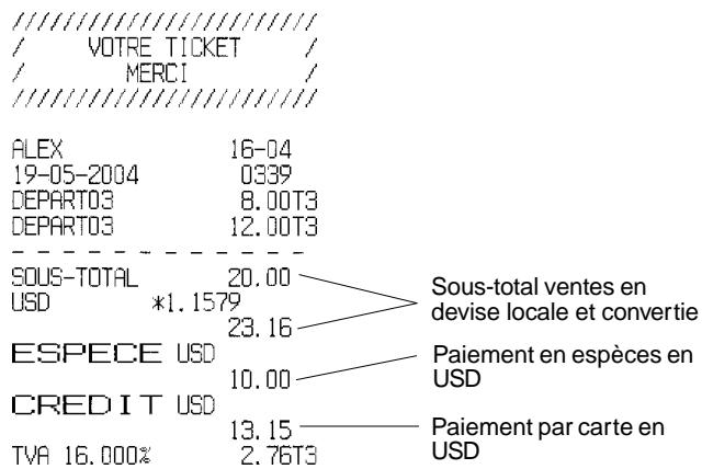 OLIVETTI ECR 5600 - Partage du paiement par espèces/Cartes de crédit en USD - 1