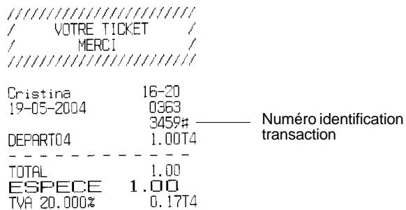 OLIVETTI ECR 5600 - Enregistrer un numéro d'identification pour une transaction - 1