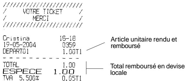 OLIVETTI ECR 5600 - Rembourseur un article - 1