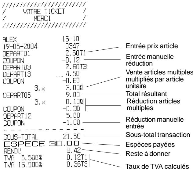 OLIVETTI ECR 5600 - Enregister une remise multiple (-) - 1
