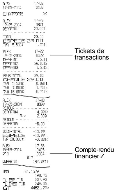 OLIVETTI ECR 5600 - Compte-rendu journalier - 1