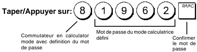 OLIVETTI ECR 6100 - Programmation du mot de passe du mode calculatrice - 1