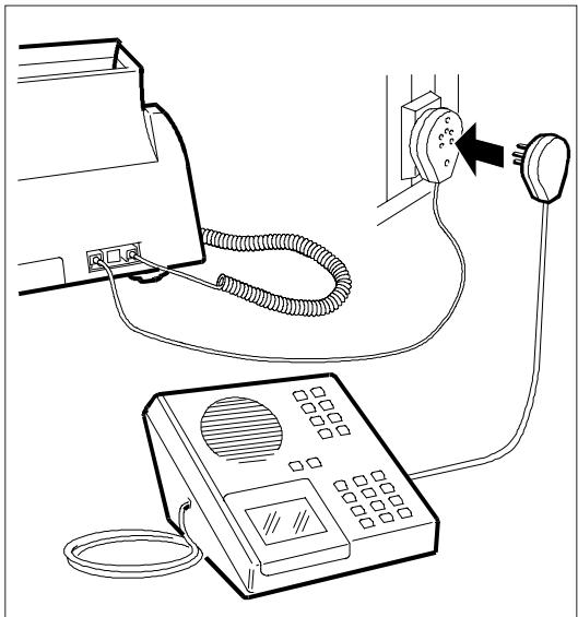 OLIVETTI OFX 525 - Connexion d'un évientuel téléphone d'urgence ou d'un autre apparéil - 1