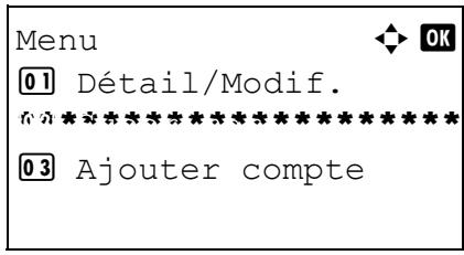 OLIVETTI D-COPIA 284 - Modification des informations de compte - 2