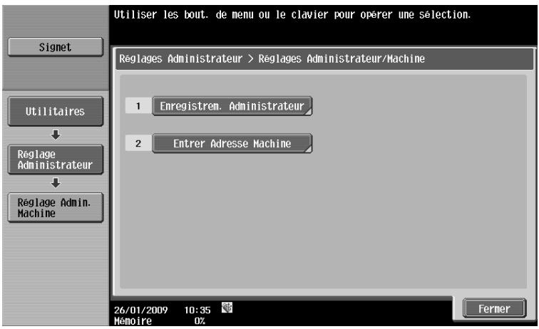 OLIVETTI D-COLOR MF280 - [Réglages administrateur/machine] - 1