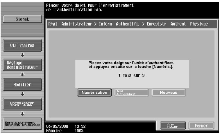 OLIVETTI D-COLOR MF280 - Enregistrer informations authentication. - 1