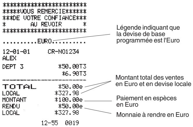 OLIVETTI ECR 2450 - Enregistrement d'une vente à l'unité et calcul de la monnaie - 1
