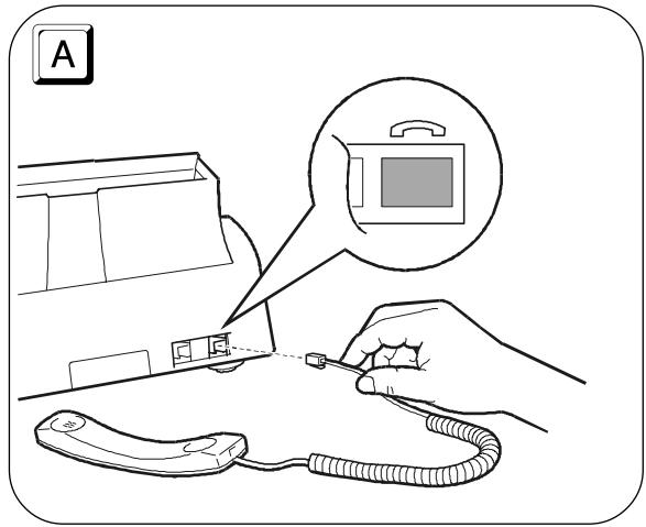 OLIVETTI FAX LAB 260P - Connexion du combiné téléphonique - 1