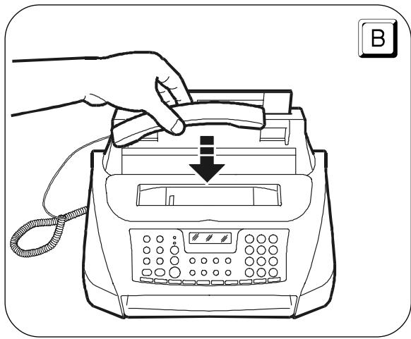 OLIVETTI FAX LAB 260P - Connexion du combiné téléphonique - 2