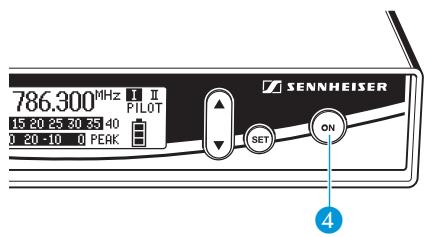 SENNHEISER EW 322 G2 - Mettre le récepteur fixe EM 300 G2 en marche et à l'arrêt - 1