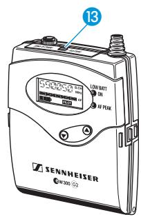 SENNHEISER EW 365 G2 - Mettre l'émetteur en sourdine - 1