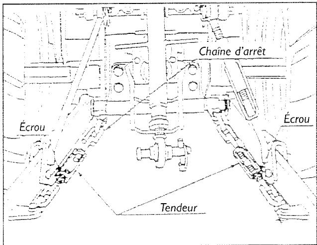 KUBOTA B1400 - ■ REGLAGE DES CHAINES D'ARRET - 1