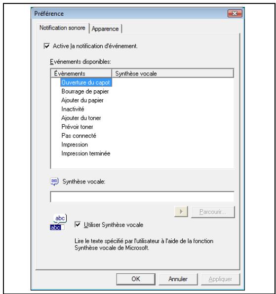 KYOCERA FS-1300D - Onglet Notification sonore - 1