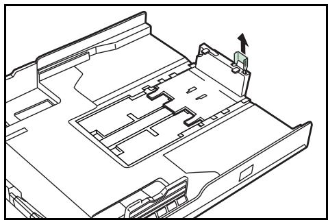 KYOCERA KM-1500 - Ajuster le taquet d'arrêt du papier pour les formats de papier Folio ou Oficio II - 1