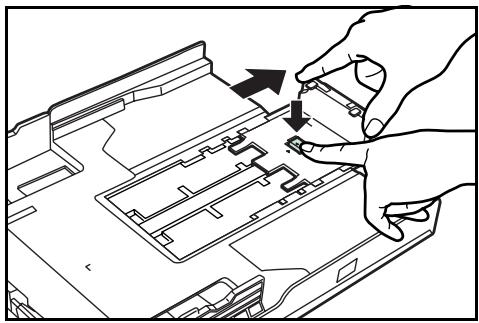 KYOCERA KM-1500 - Ajuster le taquet d'arrêt du papier pour les formats de papier Folio ou Oficio II - 4