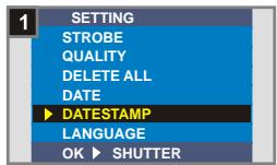 MEDION DIGITAL CAMERA MD 41084 - Selecteer het object DATUM In het menu INSTELING gebr - 1