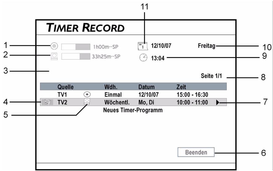 MEDION DVD RECORDER MD 82999 - nézet (dátum/ido mod kijelzésé) - 1