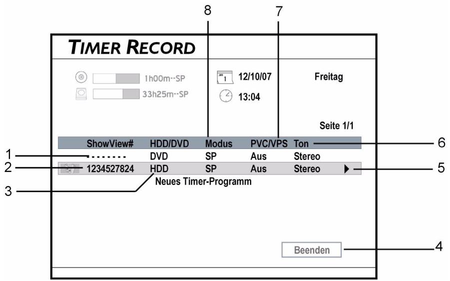 MEDION DVD RECORDER MD 82999 - Écran d'infos 1 (Date/Heure) - 2