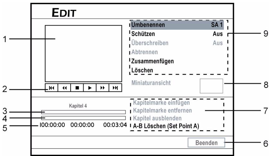 MEDION DVD RECORDER MD 82999 - A Szerkesztő menu - 1