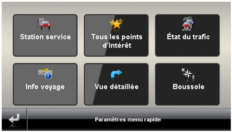 MEDION GOPAL NAVIGATOR 4.5 ME - Ajustage des paramètres de menu rapide - 1