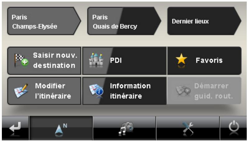 MEDION GOPAL NAVIGATOR 4.5 ME - Fonctionnement de l'écran de menu - 1