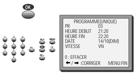 DAEWOO VCR2360B - Liste des programmations - modification et effacement de programmation - 2