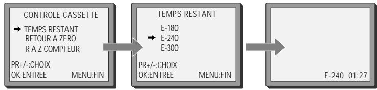 DAEWOO VCR2360B - Temps restant et durée de la cassette - 1