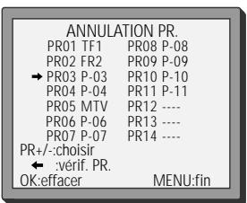 DAEWOO VQ457 - Effacer des chaînes - 11