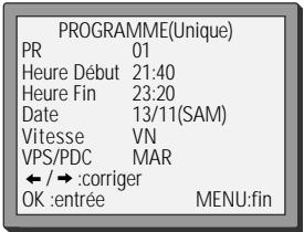 DAEWOO VQ457 - Programmation d'enregistrement normale - 8