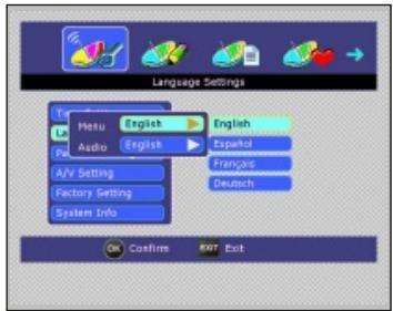 SUPPORTPLUS ADAPTATEUR DVB TNT SP-DVB01D-0920 - ② Réglage de la langue - 1