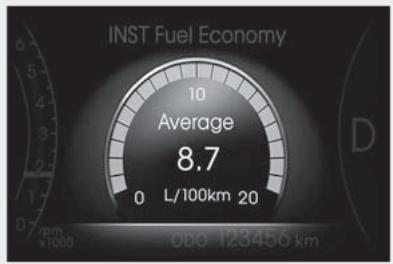 KIA OPTIMA HYBRIDE - Consommation instantanée de carburant (L/100 km ou mi/gal.) - 1