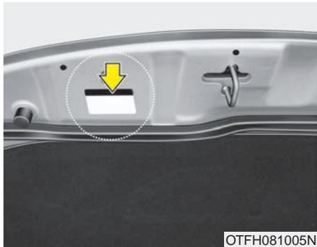 KIA OPTIMA HYBRIDE - ÉTIQUETTE CONCERNANT LE FLUIDE FRIGORIGÉNE - 1