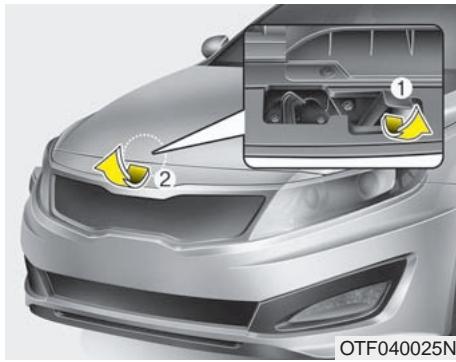 KIA OPTIMA HYBRIDE - Ouverture du capot - 1