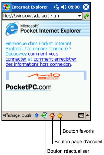 MIO 336BT - Utilisation de microsoft pocket internet explorer - 1