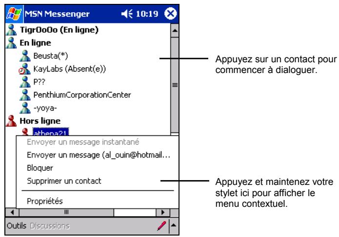 MIO 336BT - Utilisation des contacts - 1