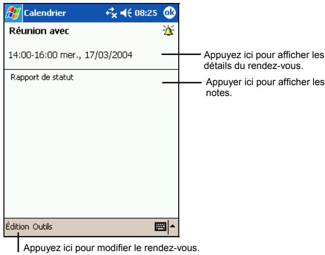 MIO 336BT - Utilisation de l'écran résumé du calendrier - 1