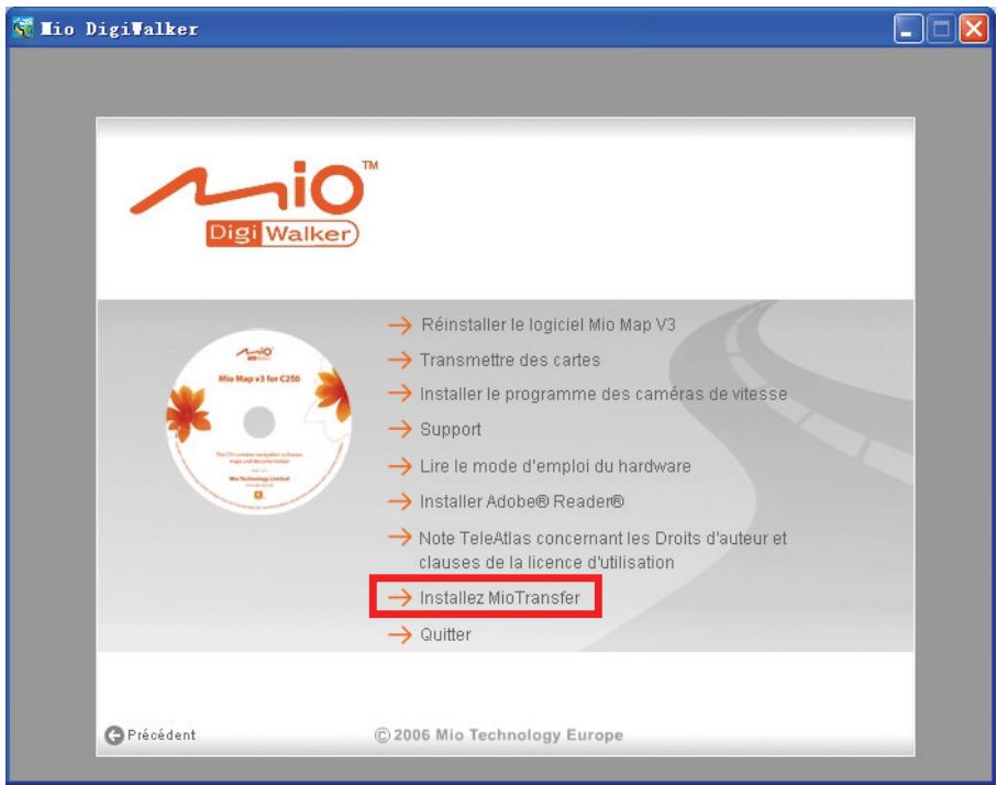 MIO C250 - Cliquez sur installes mio transfer. - 1