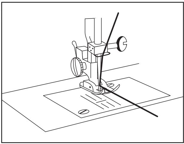 LERVIA KH 4000 AUTOMATIC FREE-ARM SEWING MACHINE - c) Introduction du fil supérieur - 1
