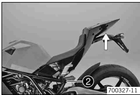 KTM 1190 RC8 FR - Régler une position d'assise plus haute : - 2