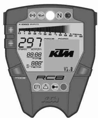 KTM 1190 RC8 FR - Activation et test du tableau de bord - 1