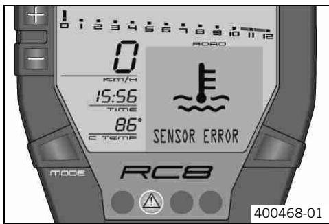 KTM 1190 RC8 FR - Remarques / messages d'advertisement sur le tableau de bord - 7