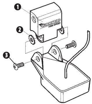 HUMMINBIRD 947C - Procedure de fixation du pivot au transducteur : - 2