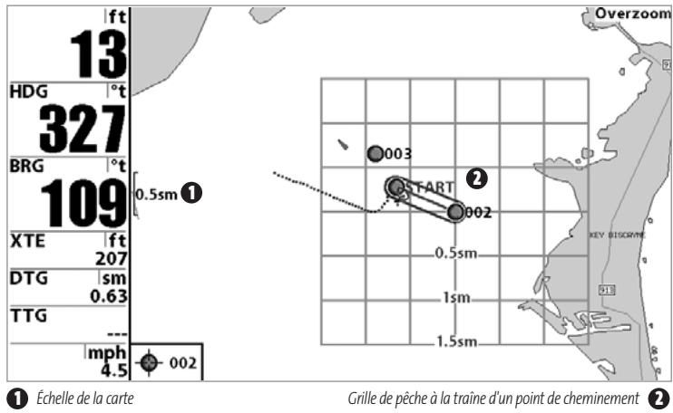 HUMMINBIRD 947C - AJOUT D'UN POINT DE CHEMINEMENT OU D'UNE GRILLE DE PÉCHE À LA TRAîNE - 2