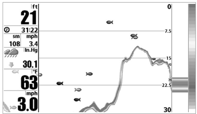 HUMMINBIRD 947C - SELECTION DES INDICATEURS - 1