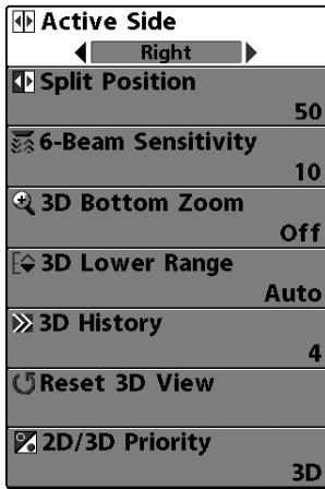 HUMMINBIRD 947C - Procedure de modification de la priorité 2D ou 3D : - 1