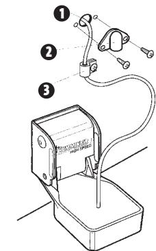 HUMMINBIRD 947C - Acheminement du cable du transducteur monté sur le panneau arrêté : - 1